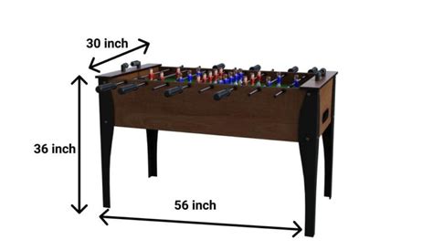 foosball table dimensions in mm